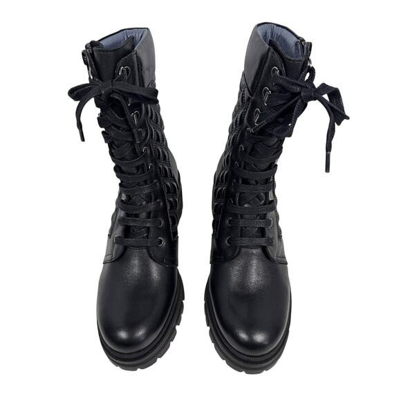 Unity in Diversity Boots Dream of Me Womens 7.5 EU38 Quilted Black Leather Zip - Picture 7 of 12